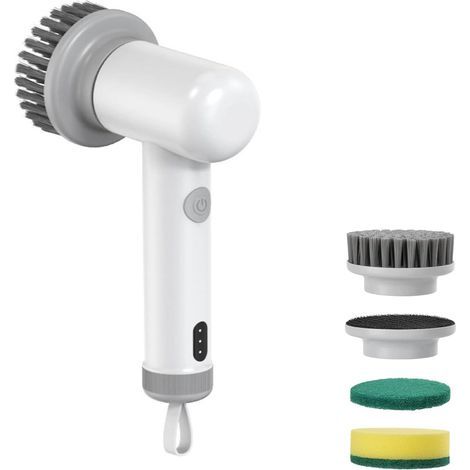 Electric Cleaning Brush, Spin Power Scrubber with 4 Interchangeable Brush Heads, IP6 Waterproof, Cordless for Bathroom, Kitchen, Kitchen Appliances and Car (1/5)