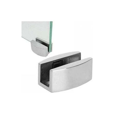 Guides de porte coulissante en verre 2 pièces, guides de rouleau de plancher de porte en acier inoxydable butée de balançoire, adaptés aux portes en verre d'une épaisseur de 10 à 12 mm (1/5)