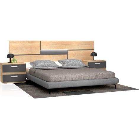 Cabecero con mesitas Ataneq Pure Cambria - Grafito (ancho) x 60cm (alto) (1/5)