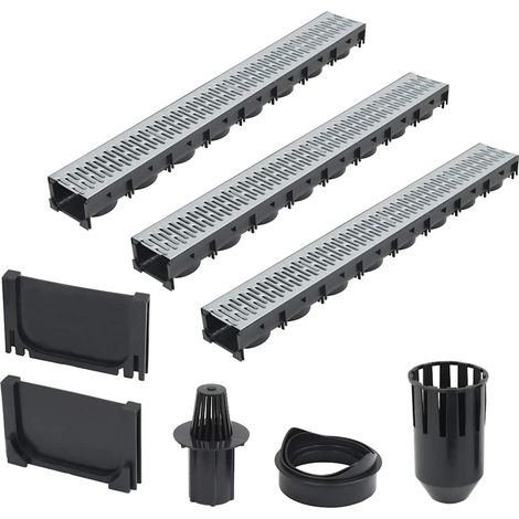 vidaXL Canales de drenaje 3 unidades acero galvanizado 3 m (1/5)