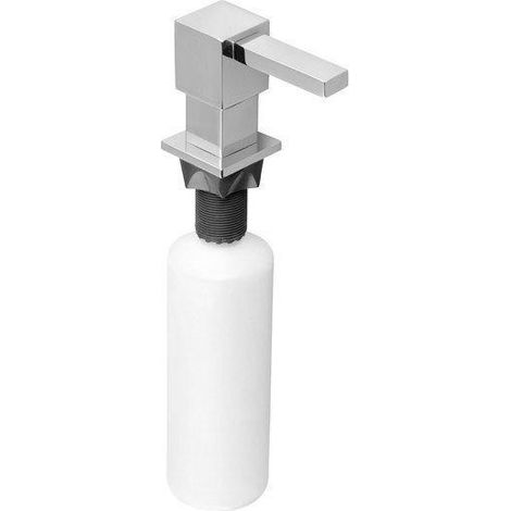 Distributeur de savon carré monté sur comptoir, chrome (1/2)