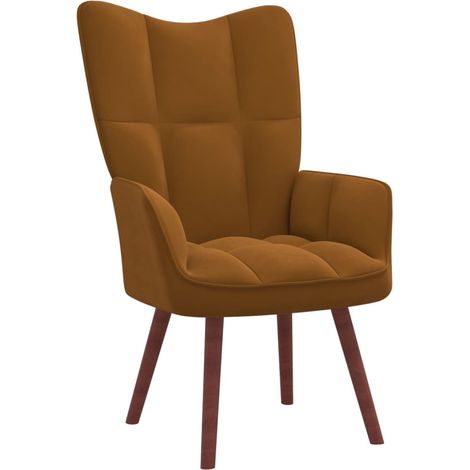 Fauteuil bergère Marron Velours (1/5)