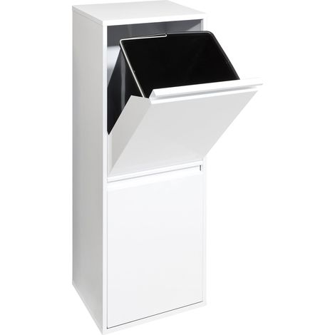 ARREGUI Basic Pattumiera per raccolta differenziata, 2 secchi, mobile d'acciaio per differenziata, 2 x 17 L (34 L) Bianco CR201-B (1/5)