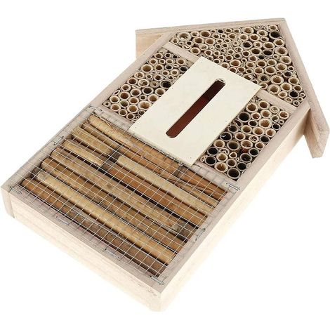 Hôtel à insectes en bois Maison pour abeilles sauvages et coccinelles Abri de jardin naturel pour pollinisateurs