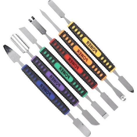 Kit di attrezzi per la riparazione di telefoni cellulari TBEST - Leva doppia a 6 pezzi - Interamente in metallo (1/4)