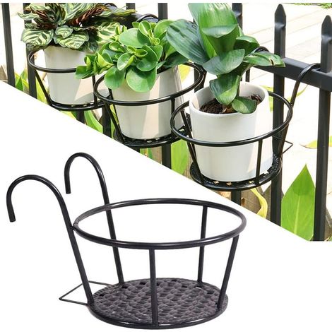 Paniers suspendus pour plantes, supports pour pots de fleurs, étagère à plantes de balcon en fer, 22 x 12 cm (1/5)