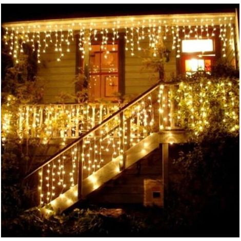 96 LED guirlandes lumineuses en fil de rideau lumineux à l'extérieur à l'intérieur de la lumière de fête de carnaval de décoration (1/4)