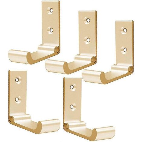 Lot de 5 crochets pliables muraux pour serviettes et vêtements, antirouille. (1/4)