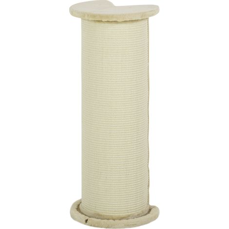 Griffoir pour chat angle 35x35x85 cm blanc crème