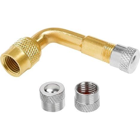 Rallonge de valve coudée à 90 degrés - En cuivre - Pour voiture, moto, vélo, scooter (1/5)