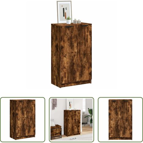 Schuhschrank Räuchereiche - Schuhschrank Räuchereiche 59x35x100 cm Holzwerkstoff (1/5)