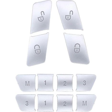 12 Pcs Porte De Voiture Mémoire Serrure Boutons Couvre Autocollants pour CLA/GLA//GLE/CLS/GL/ML//E (1/5)