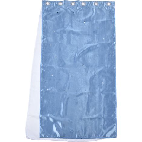 Rideau en polyester naturel respirant anti-obscurité pour chambre, salon ou salle de classe, couleur bleue (1/5)
