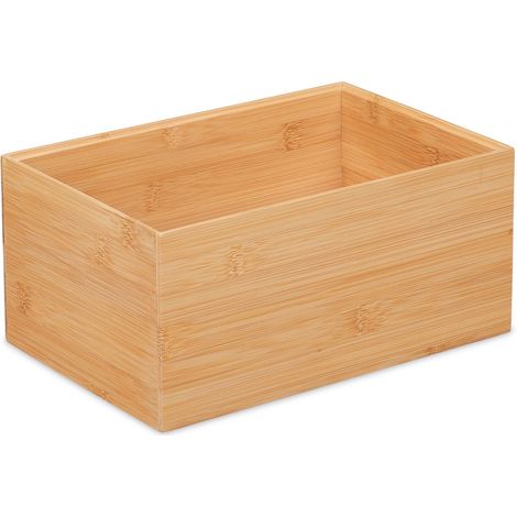 Caja de almacenaje apilable de diseño moderno 14 x 30 x 20 cm de bambú natural 130012729 (1/5)
