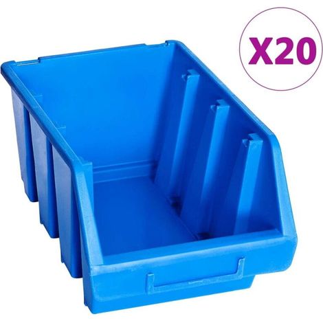 Stapelboxen 20 Stk. Blau Kunststoff