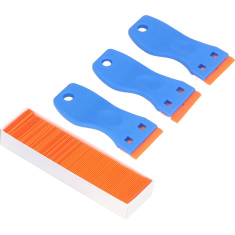 Lame de rasoir 103 pièces pour vitres auto, grattoir pour autocollants et peinture avec manche inclus (1/5)