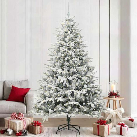 vidaXL Künstlicher vorbeleuchteter Weihnachtsbaum mit Kugelset Grün (1/5)