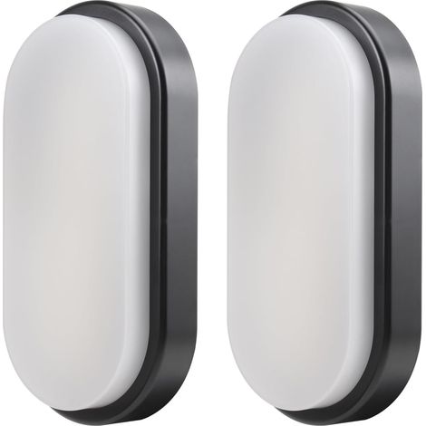 Plafonnier LED 12 W 1020 lm - Extra plat - 42 mm - IP54 - Protection contre les projections d'eau - 230 V - Pour salle de bain, salon, cave, blanc netural - 4000 K (2 pièces) (1/5)