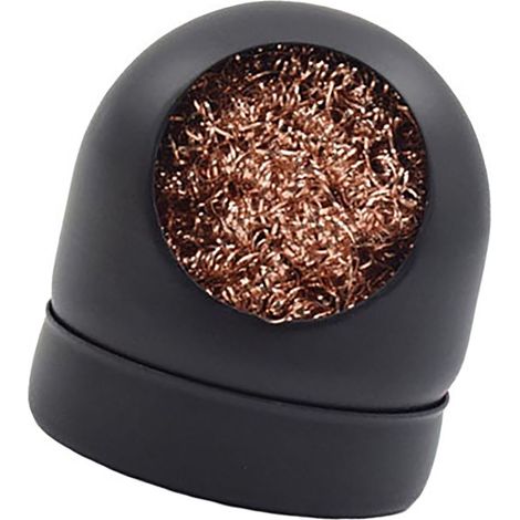 1 bille de fil de cuivre noir plaqué pour le nettoyage des buses de fer à souder, bille de fil d'acier pour le nettoyage des buses de pistolet à souder, bille de dessoudage avec base (1/4)