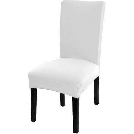 (blanc)housse De Chaise Dcorhousse De Chaise Stretch-housse Couverture De Chaise De Matriau Spandex Lastique Pour Un Ajustement Universel, Trs Fac (1/5)