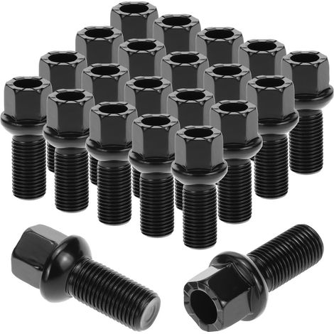 20 Pièces vis de Roue, Auto Boulon de Roue M14x1.5x27mm, Noir Goujon de Roue (1/5)