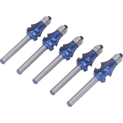 5 Stück 1/4-Zoll-Schaft-Fräser mit Doppellager für Holzbearbeitung, Schneiden, Nuten und Formen (1/5)
