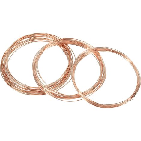 16,4 Pieds Solide Nu Cuivre Fil, 99,9% Pure Cuivre Fil 0.6/0.8/1.0mm Doux Perles Fil pour Bijoux Artisanat (Total Longueur 15m) (1/5)