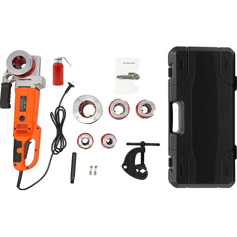 Filière à tuyaux, puissance de 2300W, matériau en alliage d'aluminium, prend en charge des tuyaux de 1/2" à 2", moteur en cuivre pur, vitesse de performance de 15 RPM (1/5)