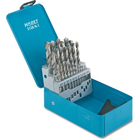 Hazet 2128N-1 Juego de 25 Brocas Helicoidales HSS Acero