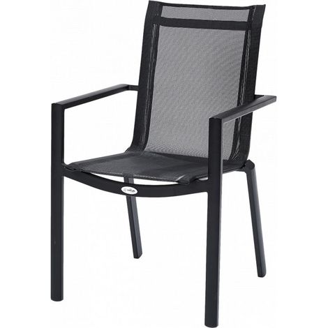 Fauteuil Bali/Star structure aluminium coloris Noir Wilsa Garden