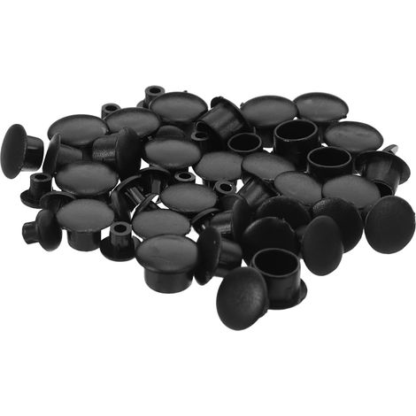 Bouchons ronds en plastique de 5/6/8/10 mm 200 pièces noirs meubles (1/5)