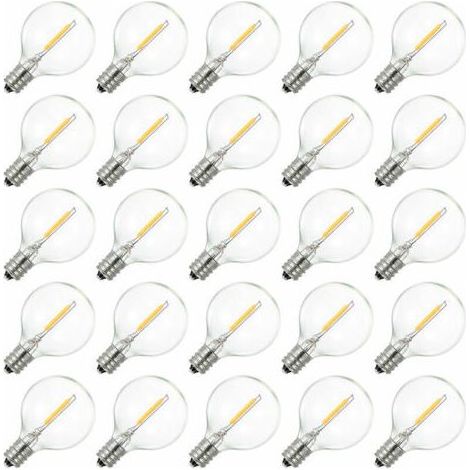 Ampoule LED G40 à globe AC230V, base E12, résistante à l'eau IP44, blanc chaud, idéale pour la décoration de maison, fêtes, mariages. (1/5)