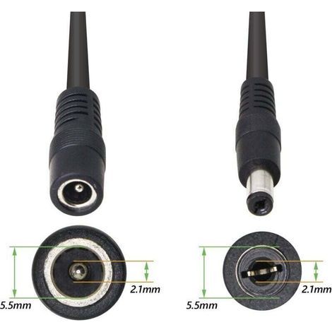 5,5/2,1 mm 12 V DC-Stromkabel-Splitter 1 Stecker auf 2 Buchsen CCTV DC-Splitter 1 Stecker auf 2 Buchsen Splitterkabel (0,3 m) (1/5)