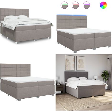 Boxspringbett mit Matratze Taupe 200x200 cm Stoff - Boxspringbett - Doppelbett - Bettenrahmen - Lattenrost - Matratze - Home & Living (1/5)