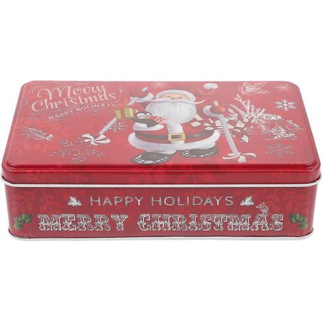 Boîte de Noël en métal pour bonbons, chocolats, biscuits et friandises, petit coffret cadeau-19.00X11.50X5.50CM