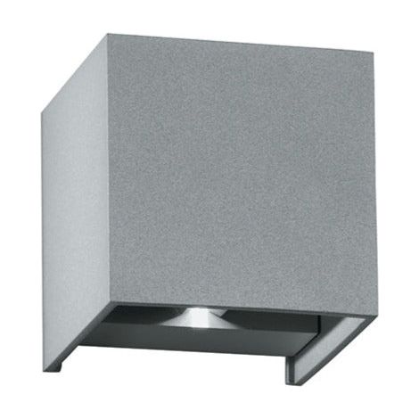 Applique LED da esterno ALFA in alluminio grigio biemissione 4000K 10x10cm. (1/4)