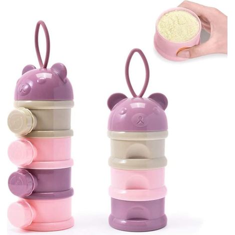 SHINING HOUSE Distributeur Lait Poudre Portable, 2 Pièces Récipient Stockage Lait Poudre, Boîte Lait Poudre à Ouverture Latérale, Boîte Stockage pour Fruits Alimentaires pour Voyages et l'Extérieur (V (1/5)