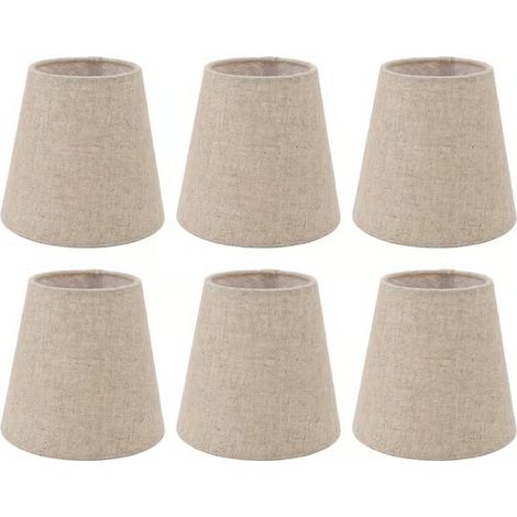 6 petits abat-jour avec pince pour tambour, abat-jour en lin pour lampes à bougie, accessoires d'éclairage (1/5)