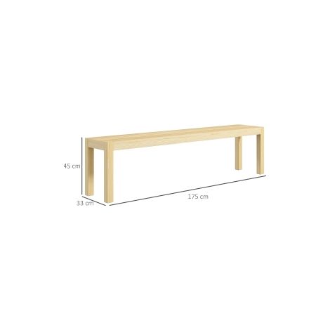 Banc 3 places en pin naturel robuste avec assise spacieuse et style campagne pour salle à manger et jardin (1/5)