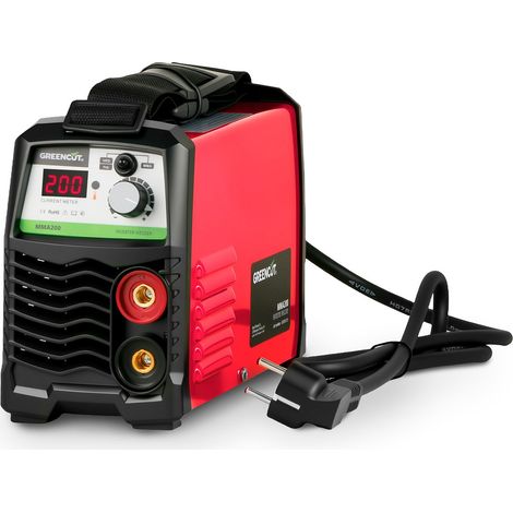 Greencut – Soudeuse à inverter DC MMA 220-240V – MMA200 – Technologie iGBT, ventilation forcée, écran LCD, soudage propre et continu (1/5)