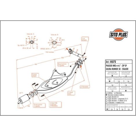 Pot d échappement SITO pour Scooter Gilera 50 Storm 0572 Neuf