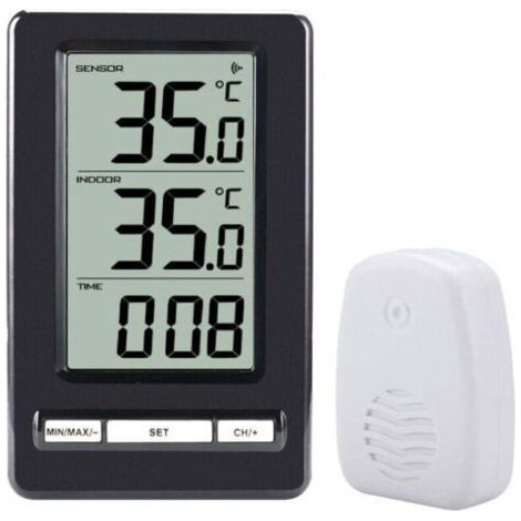 Thermomètre Intérieur et Extérieur, Thermomètre sans Fil Numérique avec Capteurs Sonde, HD Écran LCD Détecteur de Température, Mémoire de Min/Max, ℃/℉ (1/4)