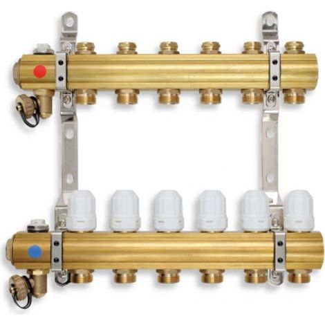 Novaservis Accesorios de fontanería - Colector con válvulas de control, termostáticas y mecánicas, 3 circuitos RZ03S