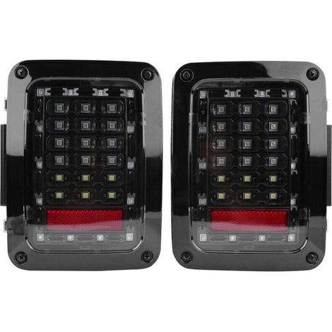 One set of automatic LED rear lights with brake lights for Jeep Wrangler JK 07-16, (1/4)