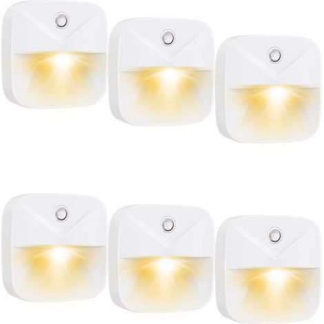 MINKUROW 6 Pezzi Sensore Luce Notturna Intelligente Led Luce Notturna Induzione Luce Notturna Led Caldo Sensore Luce Per Camera Da Letto, Armadio, Cucina, Bagno, Scale, Corridoio, Camera Dei Bambini (1/5)