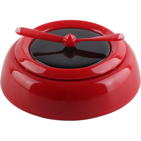 Désodorisant pour voiture, diffuseur d'arômes robuste en métal rouge, avec hélice rotative automatique à énergie solaire. (1/5)