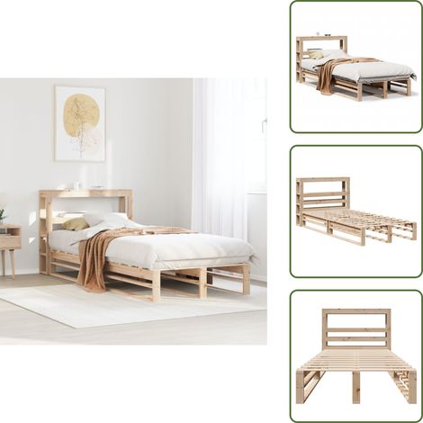 vidaXL Cadre de lit sans matelas 90x190 cm bois de pin massif (1/5)