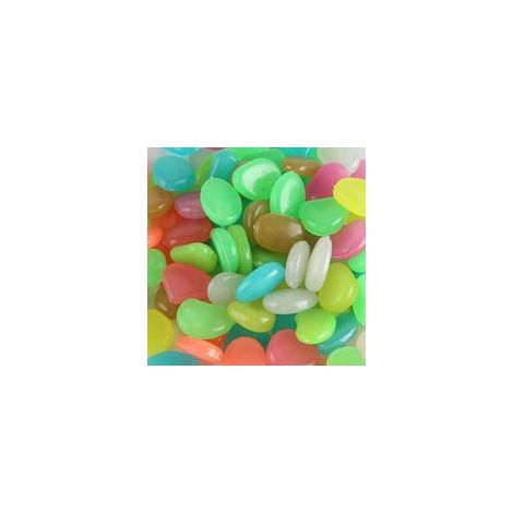 300 Pièces Pierre Lumineuse Galet Lumineux Cailloux Brillants dans Le Noir pavés pour Maison Jardin Passerelle Aquarium Patio Pelouse Décoratives Coloré 17-13mm