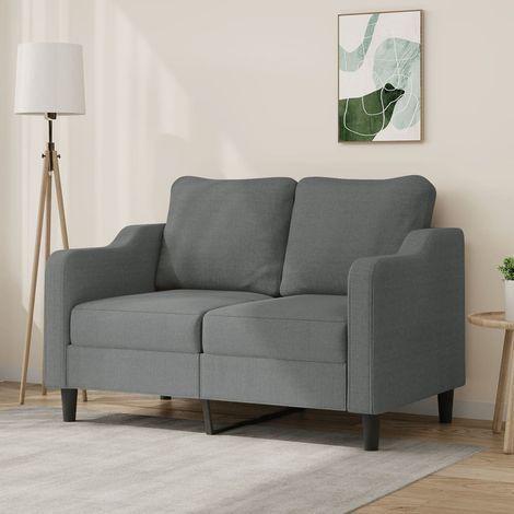 Canapé à 2 places Gris foncé 120 cm Tissu (1/5)