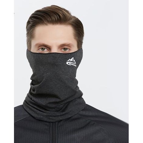 écharpe élastique multifonctionnelle pour moto, ski et autres activités hivernales en extérieur. Protection tubulaire pour le cou et les oreilles, noire, taille unique. (1/3)